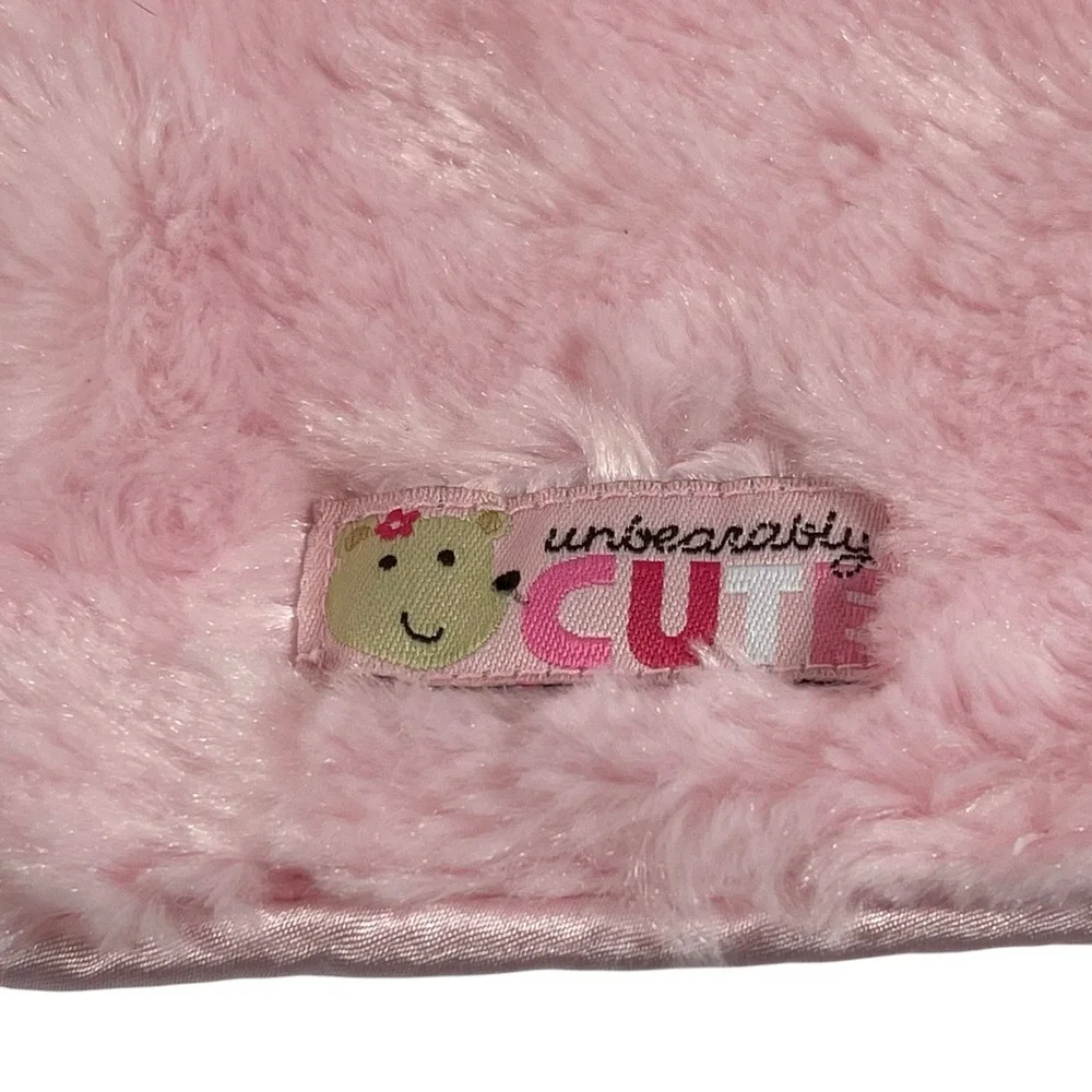 Carters Pink Brown Bear Unbearably Cute Blanket Plush 12